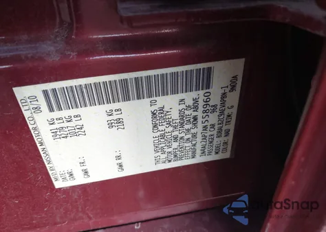 2010 Nissan Altima 2.5 S z USA, uszkodzony, nr VIN 1N4AL2AP7AN558960